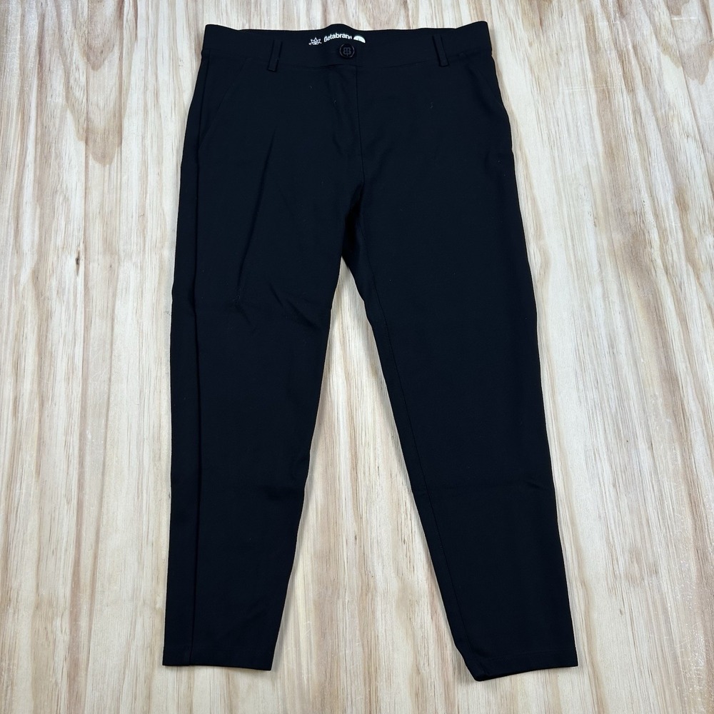 Betabrand Black Crop Pants Yoga Pants Large Petite LP 32x23 Stretch